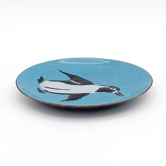 Annemarie Davidson Penguin Enamel Copper Plate MCM Art Vintage - Picture 13 of 13